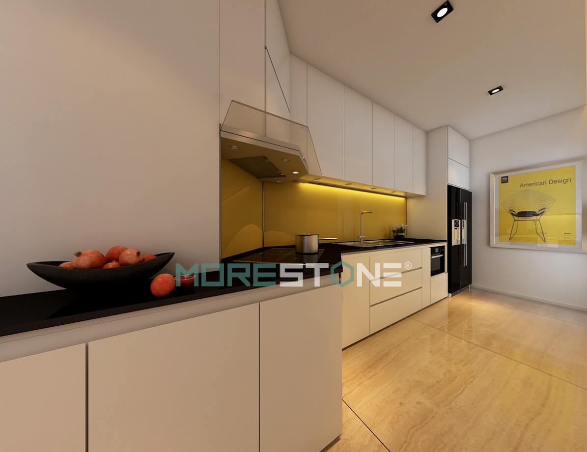 Đá bếp nhân tạo có khả năng chịu nhiệt tốt, chống xước đá ốp bếp cao cấp