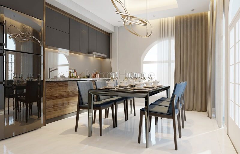 Bộ bàn ăn đẹp cho phòng bếp khách sạn thêm sang trọng và đẳng cấp.