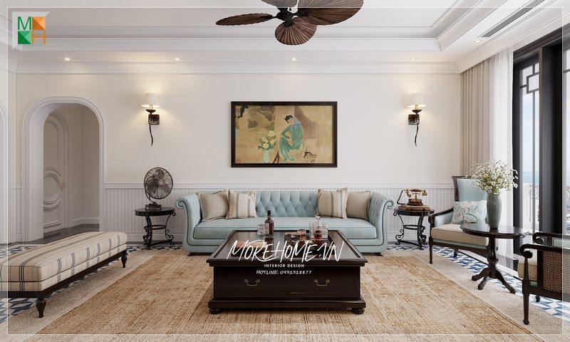 Bộ sofa màu sáng giúp tôn lến giá trị thẩm mỹ và tạo cảm giác thân thiện mỗi khi bước chân vào căn phòng.