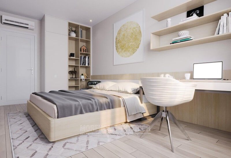 Mẫu kệ treo tường đẹp cho phòng ngủ thêm ân tượng giúp không gian trở nên gọn gàng , tiết kiệm diện căn phòng