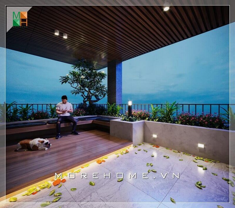 Ấn tượng với mẫu thiết kế nội thất ban công thoáng mát với những hàng cây và hoa tươi thắm, view lý tưởng phù hợp cho không gian biệt thự cao cấp và nhà phố sang trọng.