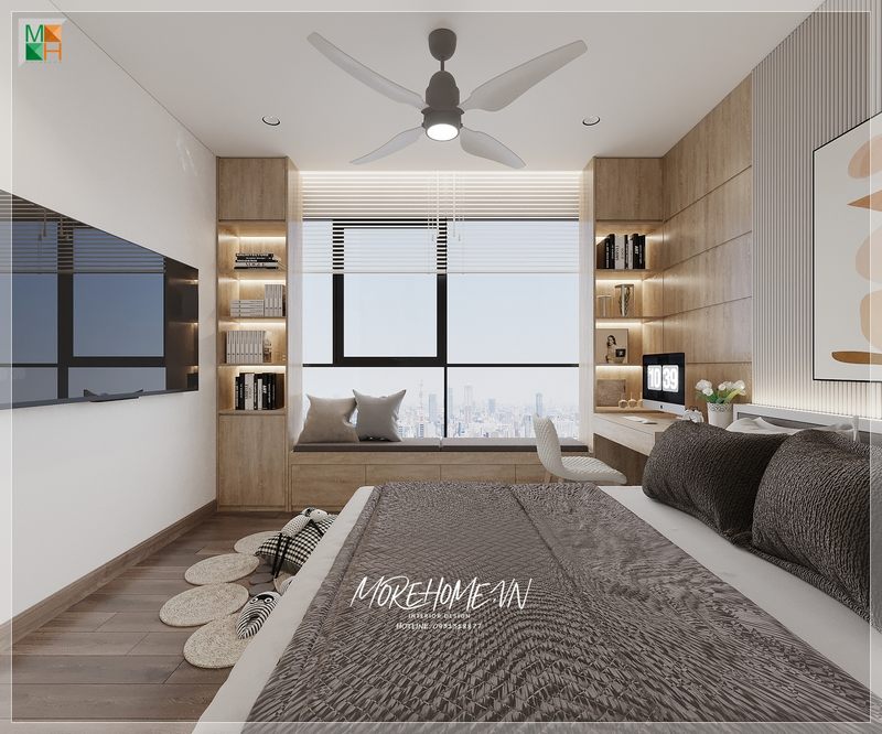 Bàn làm việc treo tường gỗ công nghiệp màu trắng hiện đại hỗ trợ tốt cho quá trình sử dụng riêng tư thoải mái