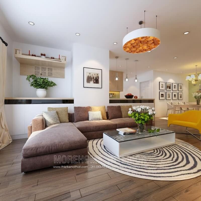 Với lối thiết kế đơn giản, mẫu bàn trà là sự kết hợp hài hòa giữa chất liệu gỗ công nghiệp và mặt kính phù hợp với mọi không gian phòng khách