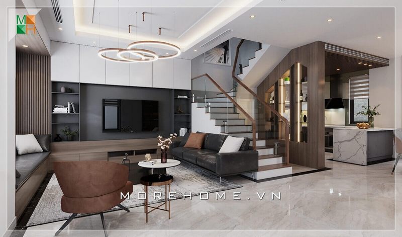 Trang trí nội thất phòng khách đẹp theo phong cách hiện đại, sang trọng