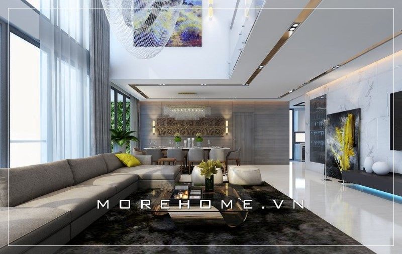 Ghế sofa mang phong cách thiết kế hiện đại mang đến sự sang trọng, ấn tượng cho không gian phòng khách của gia đình.