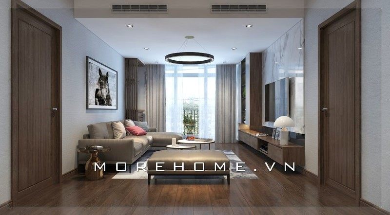 Ấn tượng với chiếc bàn trà đôi được dặt ở vị trí trung tâm của phòng khách đẹp sang trọng và tiện nghi.