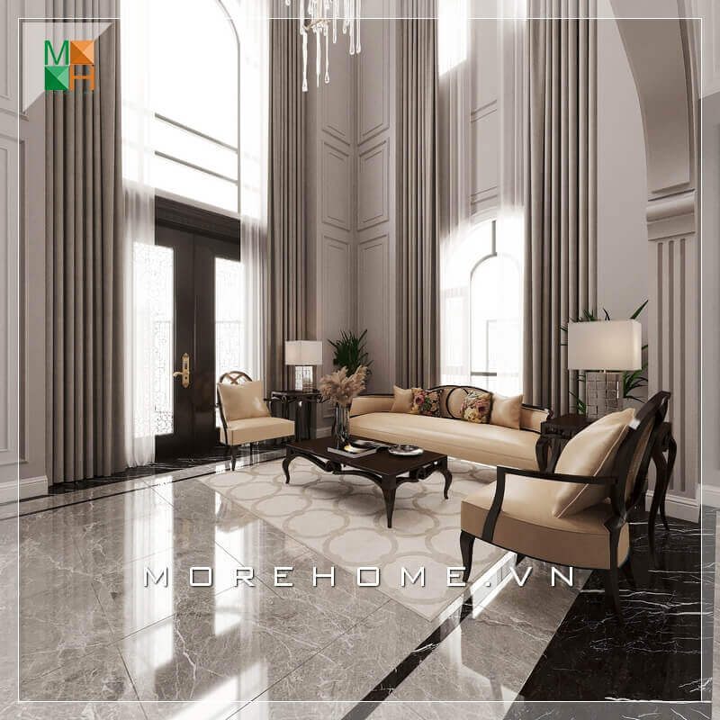 Với một không gian phòng khách rộng rãi và nguy nga, mẫu bàn óc chó ghế sofa bọc da chân gỗ tự nhiên cao cấp sẽ là lựa chọn tốt nhất để tạo nên sự sang trọng và đẳng cấp hơn trong căn phòng khách.