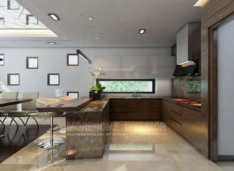 và hiện đại sẽ làm cho phòng bếp trở nên thu hút hơn
Sự trang trí nội thất phòng bếp biệt thự bằng các mẫu tủ bếp đẹp và hiện đại sẽ làm cho nó trở nên hấp dẫn hơn.